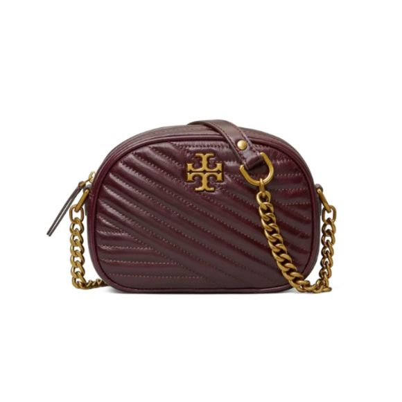 Tory Burch Handbags - Tory Burch Leather Kira Chevron Glazed Small Camera Bag Fig w/Bronze Hardware